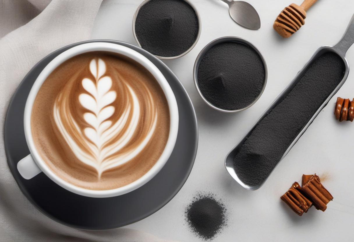 Image showing the final output answering the question: How do I sweeten a Charcoal Latte.