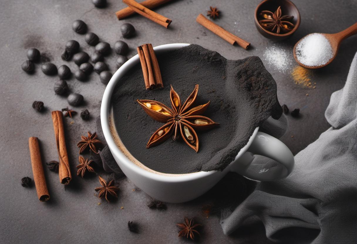 Image showing the final output answering the question: How do I spice up a Charcoal Latte.