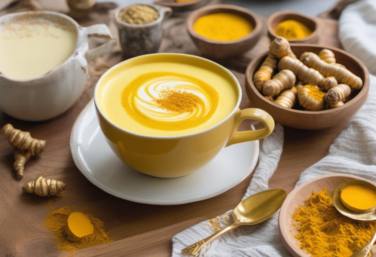Image showing the final output answering the question: How do I make a Golden Turmeric Latte.
