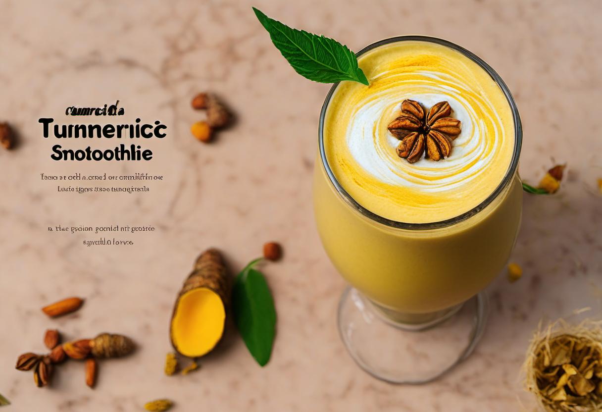 Image showing the final output answering the question: How do I make a Turmeric Latte Smoothie.