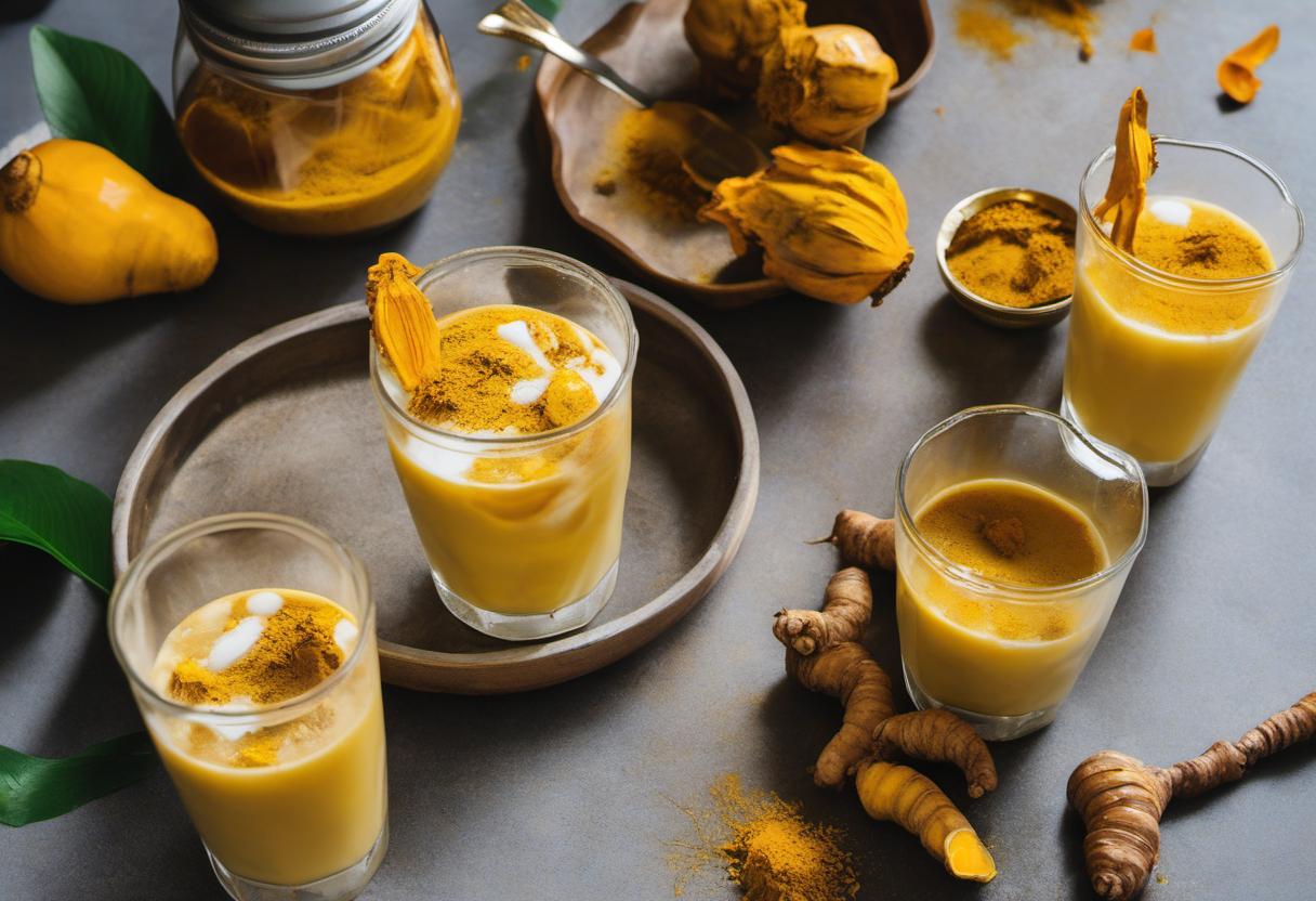 Image showing the final output answering the question: How do I make a Iced Turmeric Latte.