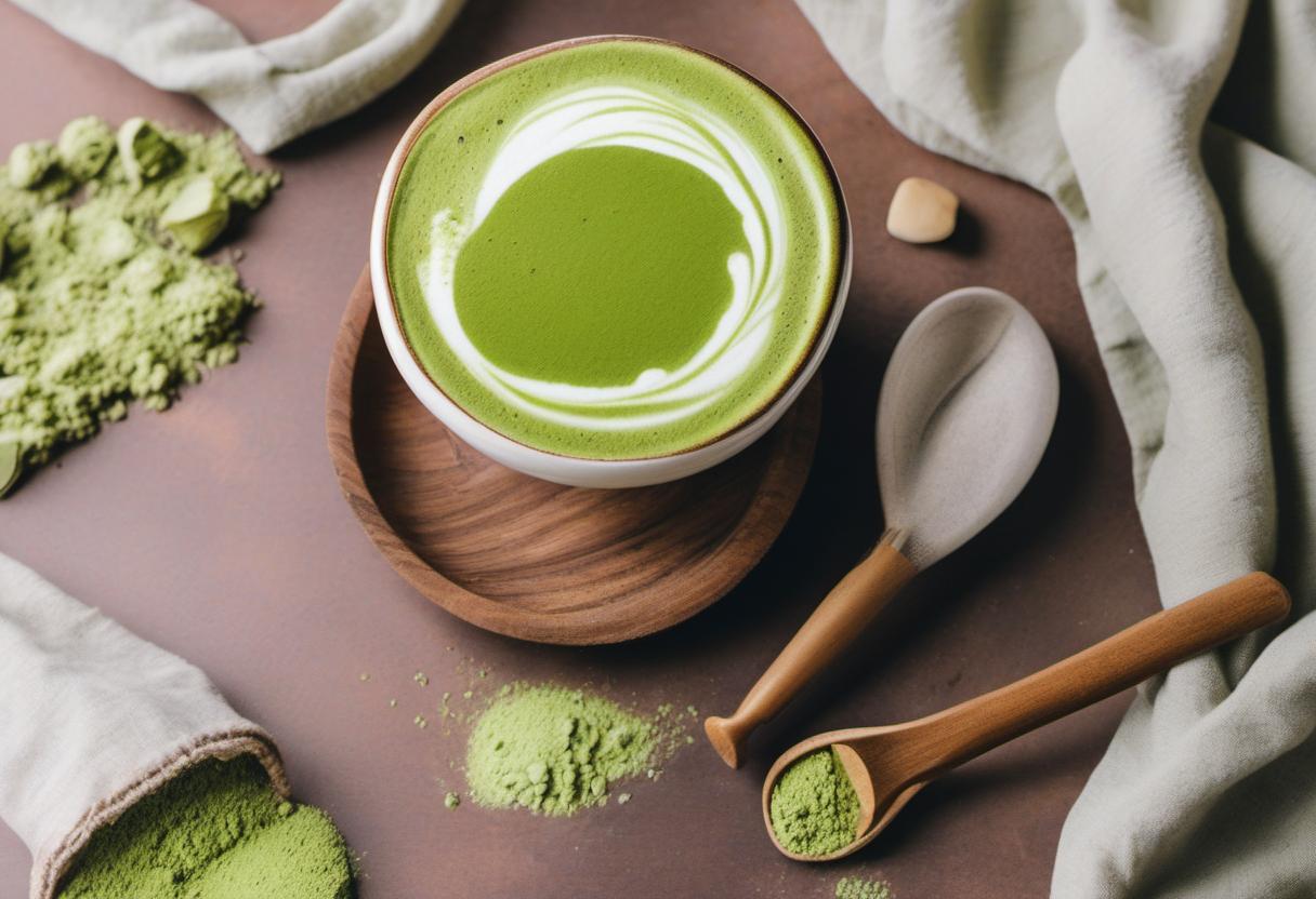 Image showing the final output answering the question: How do I make a matcha latte without a whisk.