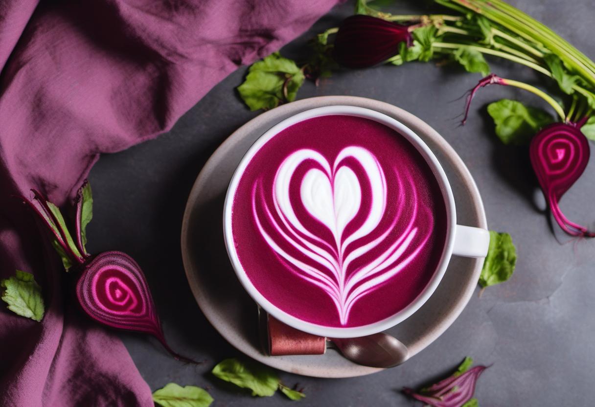 Image showing the final output answering the question: How do I create a Beetroot Latte masterpiece.