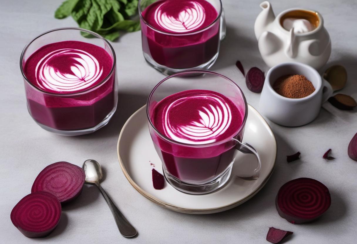 Image showing the final output answering the question: How do I make a Beetroot Latte thats Instagram-worthy.