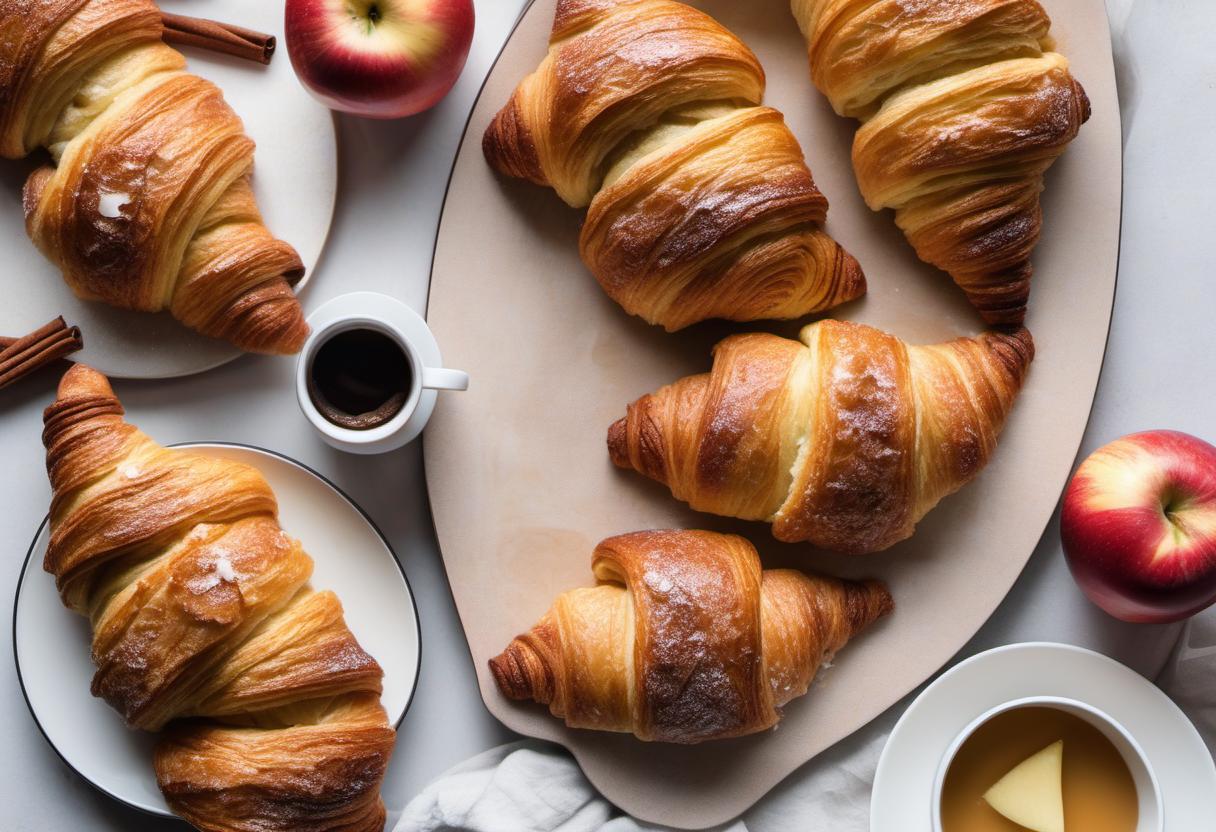 Image showing the final output answering the question: How do I bake apple cinnamon croissant rolls.