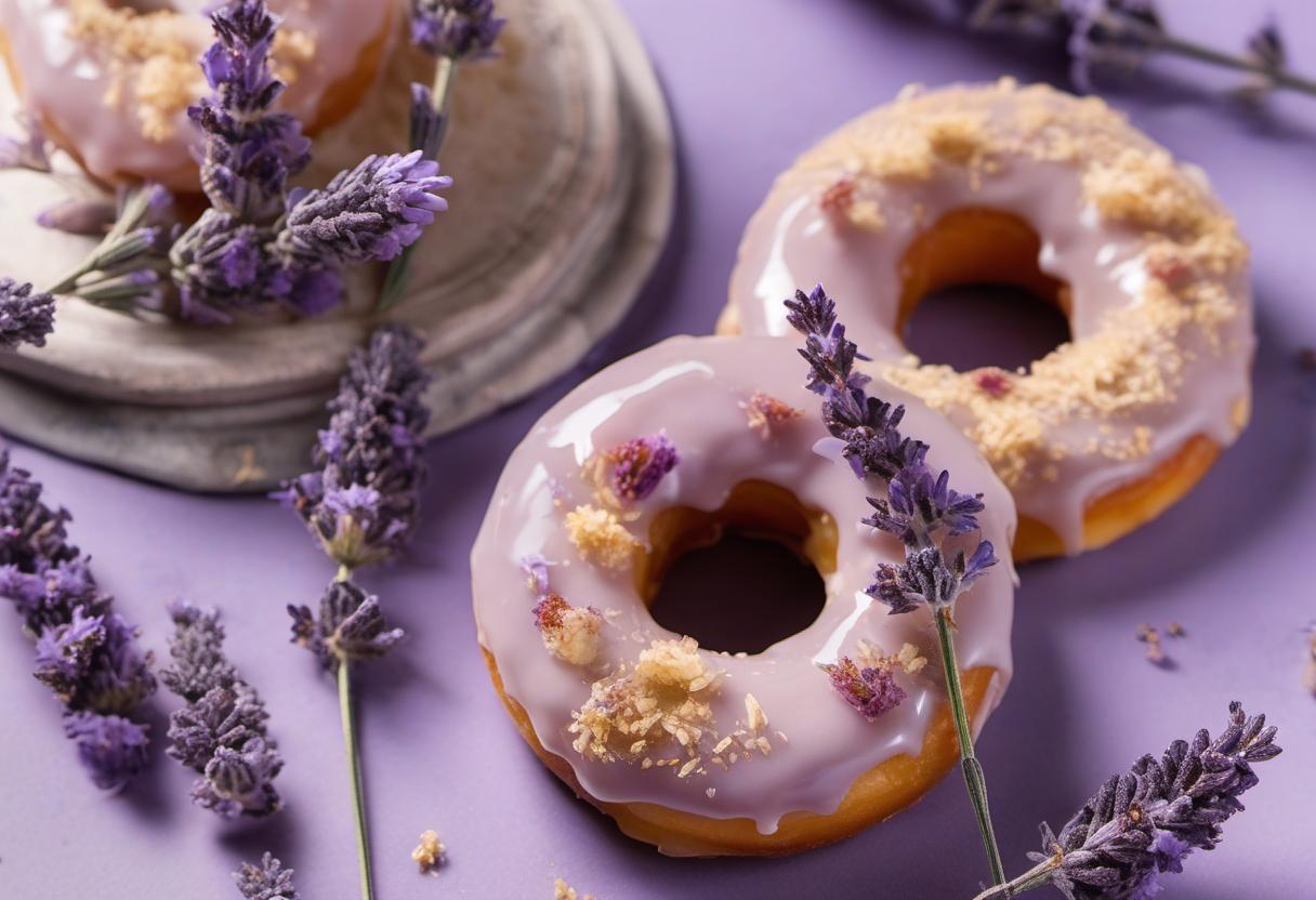 Image showing the final output answering the question: How do I create unique lavender honey doughnuts.