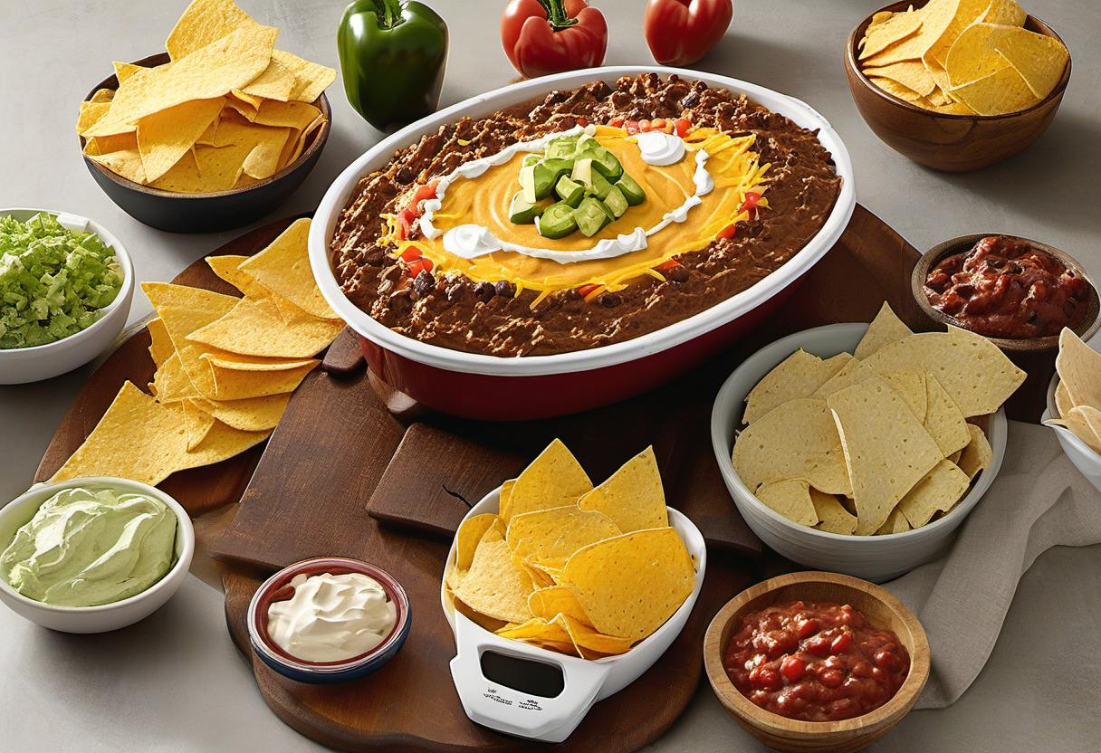 Image showing the final output answering the question: How do I make a taco dip thats a touchdown.