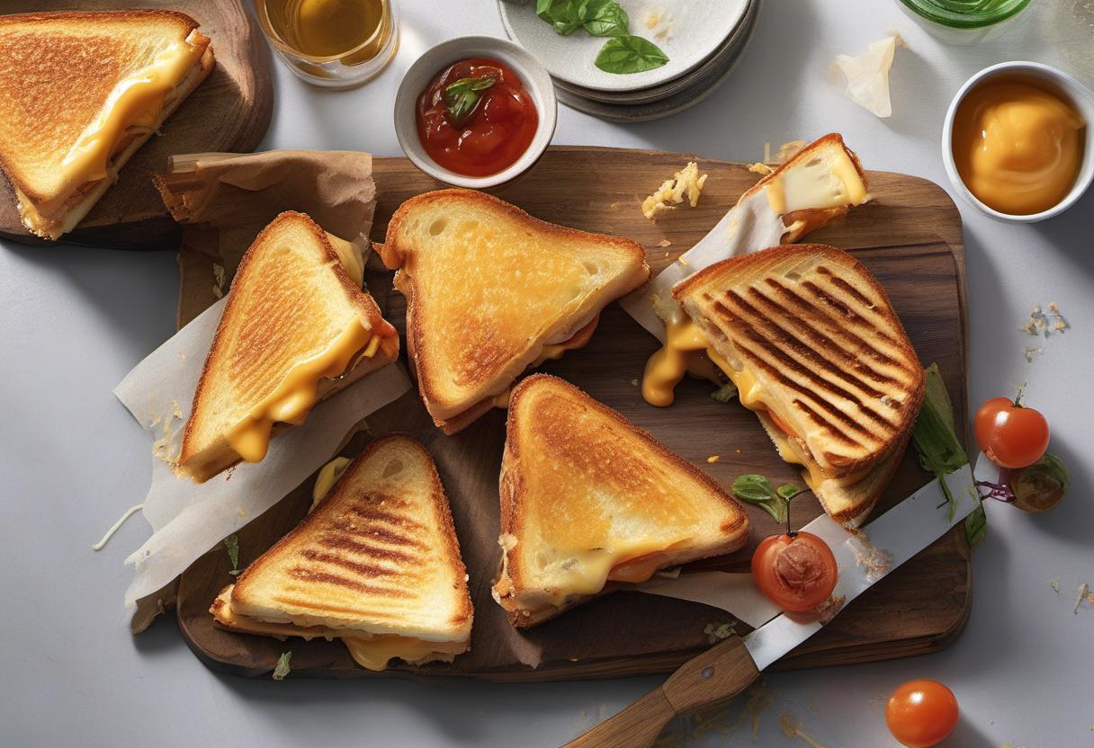 Image showing the final output answering the question: How do I make a fancy grilled cheese toastie.