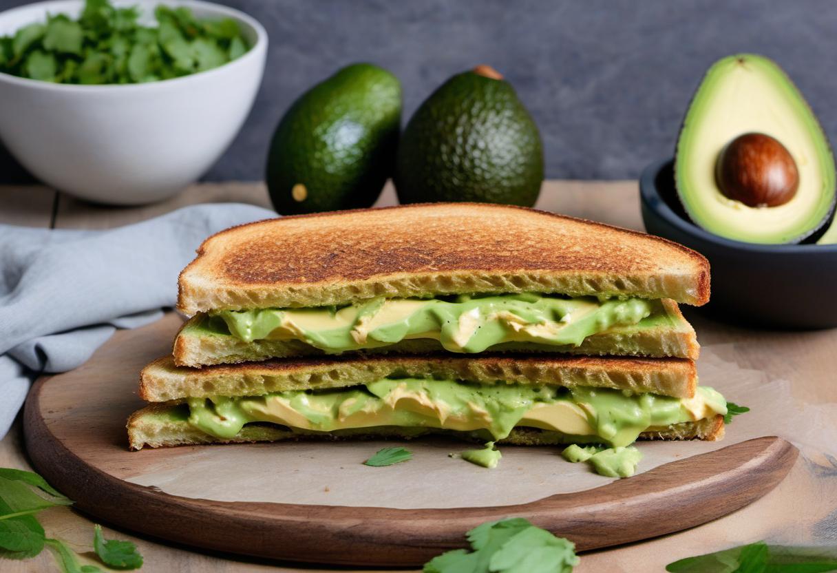 Image showing the final output answering the question: How do I create a delicious avocado toastie.