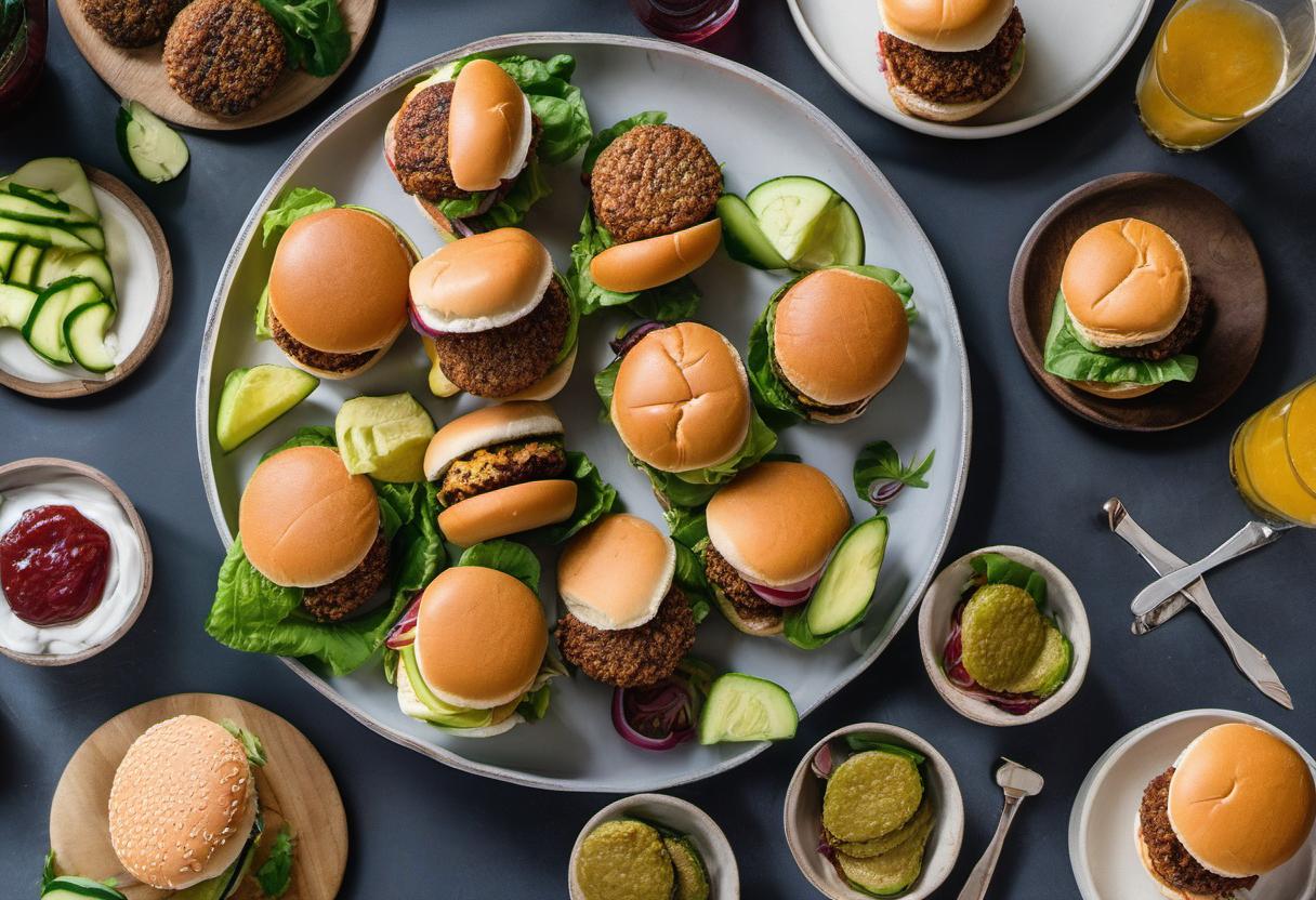 Image showing the final output answering the question: How do I make Fancy Vegan Burger sliders for the ultimate party bites.