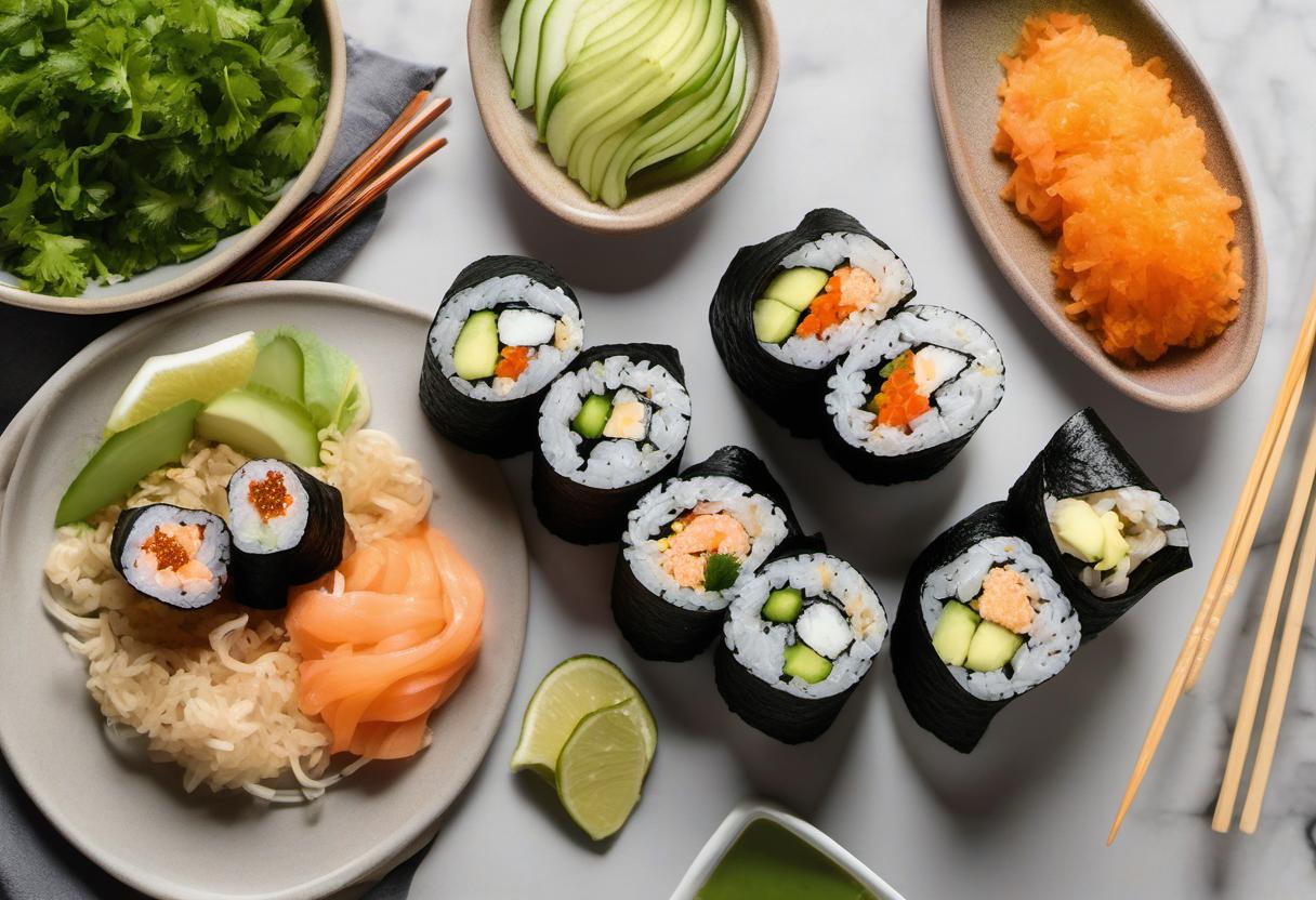 Image showing the final output answering the question: How do I whip up vegan sushi hand rolls.
