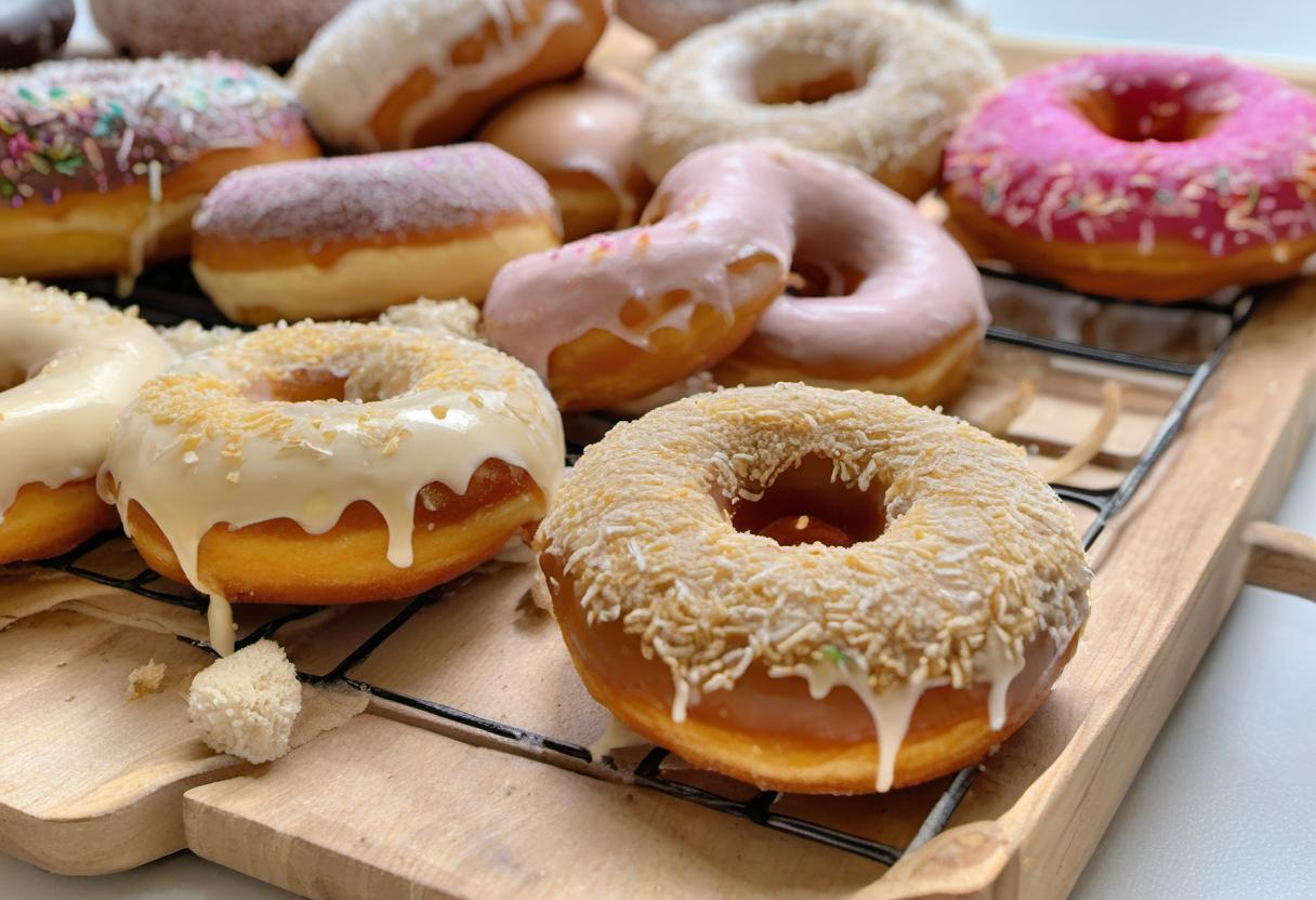 Image showing the final output answering the question: How do I bake Vegan Donuts without yeast.