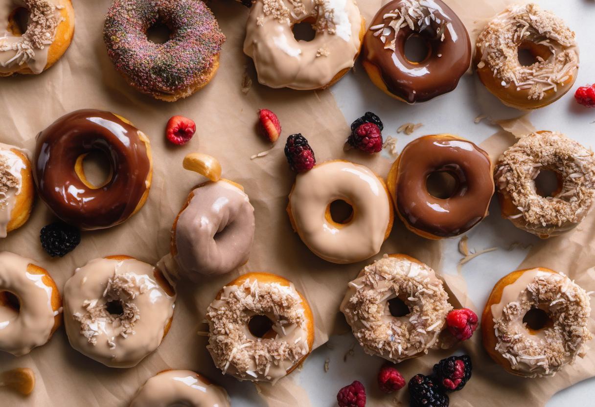 Image showing the final output answering the question: How do I make Vegan Donuts with maple glaze.