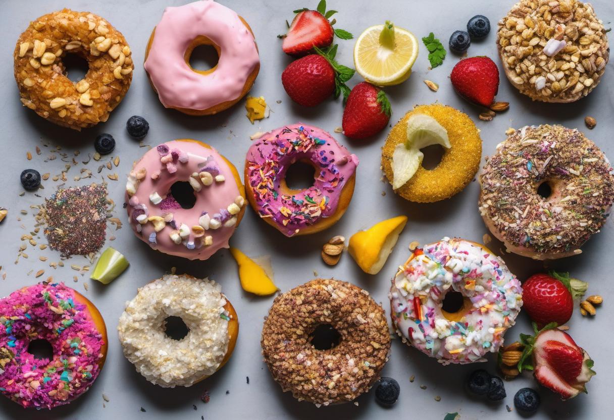 Image showing the final output answering the question: How do I make Vegan Donuts with fun toppings.