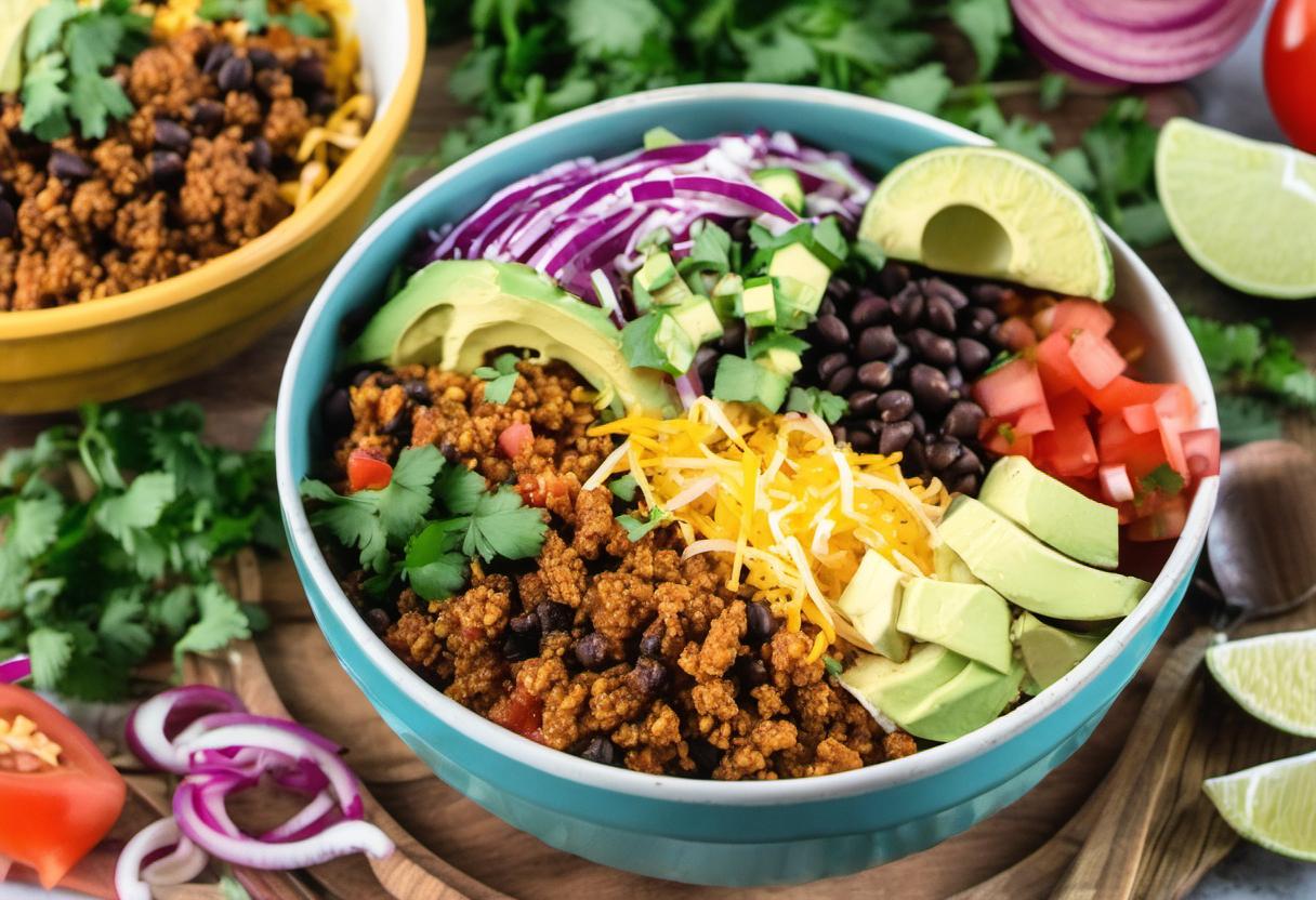 Image showing the final output answering the question: How do I make Vegan Taco bowls with a twist.