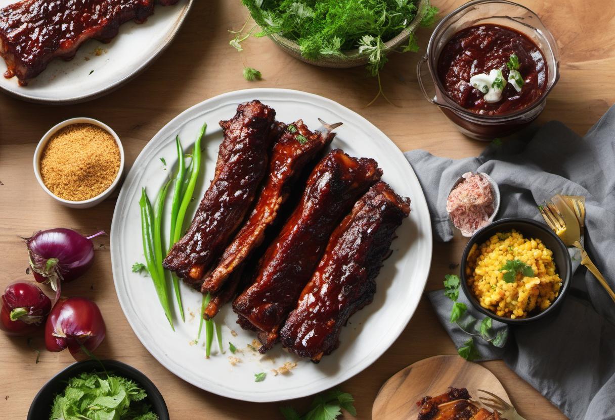Image showing the final output answering the question: How do I make finger-licking BBQ-style vegan ribs.