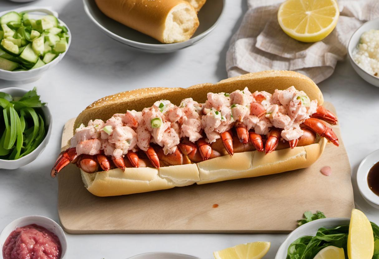 Image showing the final output answering the question: How do I assemble a perfect vegan lobster roll.