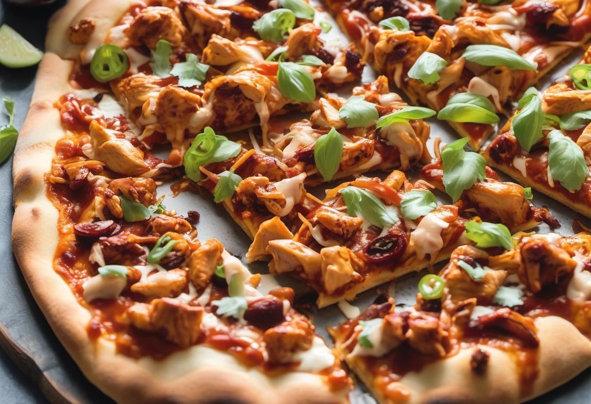 Image showing the final output answering the question: How do I make a BBQ Chicken Pizza.