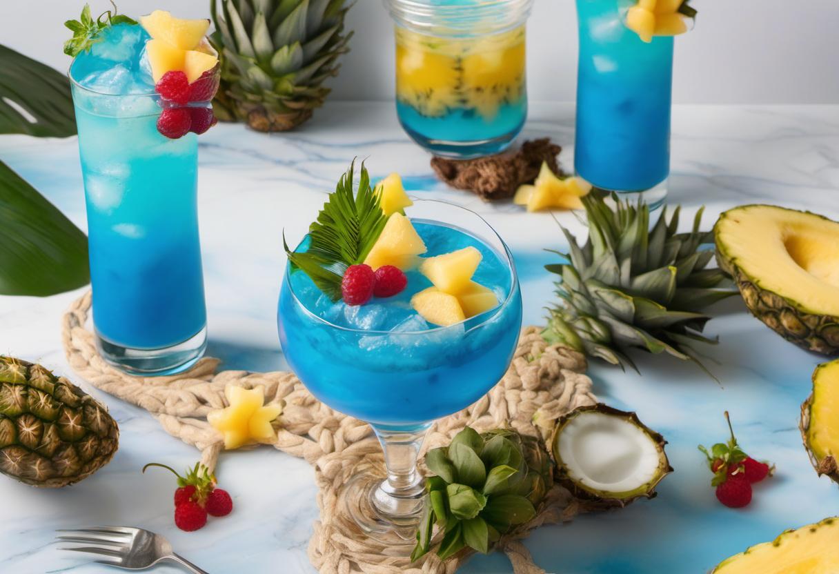 Image showing the final output answering the question: How do I craft a Flashy Blue Hawaiian.