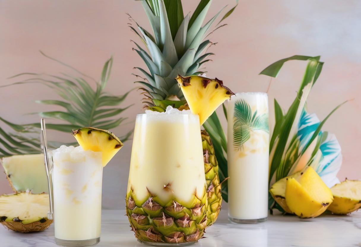 Image showing the final output answering the question: How do I make a Glowing Pina Colada.