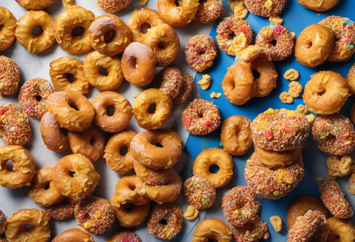 Image showing the final output answering the question: How do I make Capn Crunch Donuts.