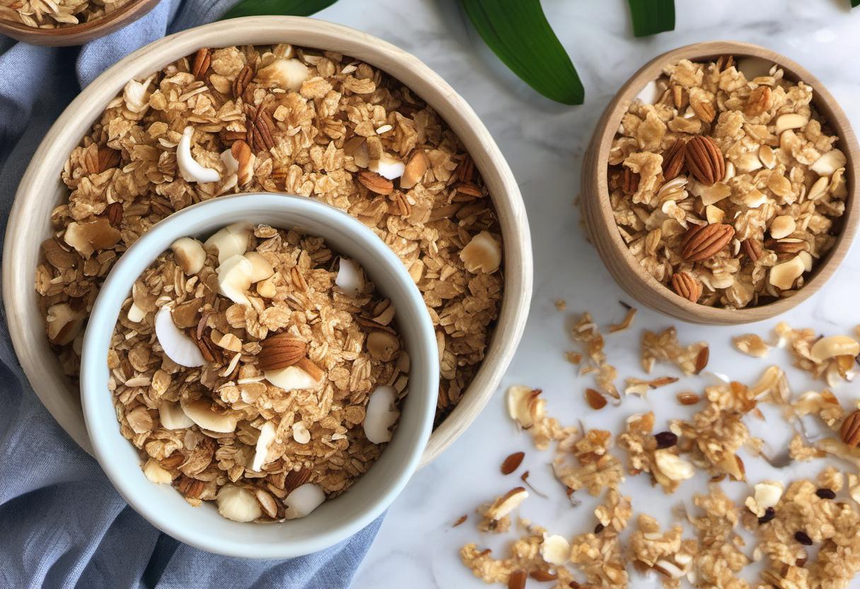 Image showing the final output answering the question: How do I make a Toasted Coconut Vanilla Grain-Free Granola.