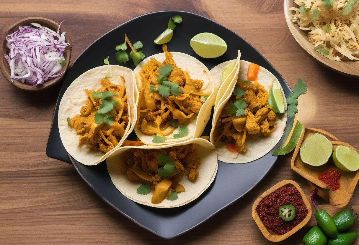 Image showing the final output answering the question: How do I make Thai curry tacos.