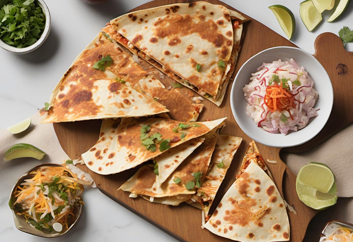 Image showing the final output answering the question: How do I cook a kimchi quesadilla.