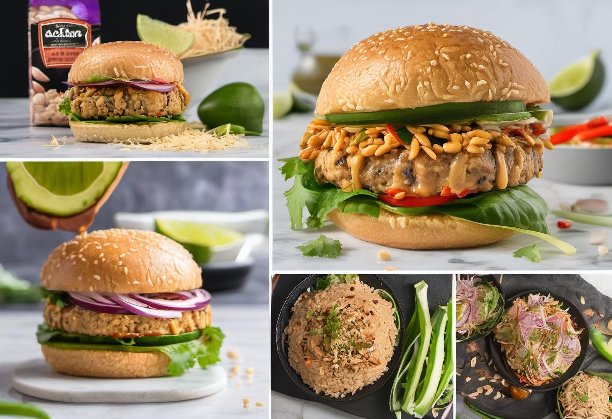 Image showing the final output answering the question: How do I cook a Thai peanut burger.