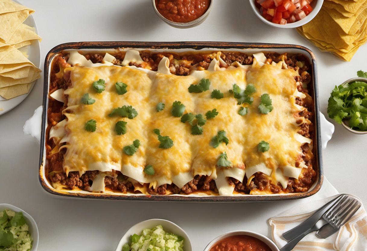 Image showing the final output answering the question: How do I cook Mexican lasagna.