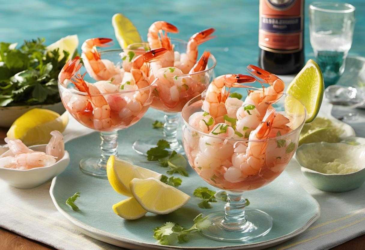 Image showing the final output answering the question: How do I make a sea-fresh shrimp cocktail.