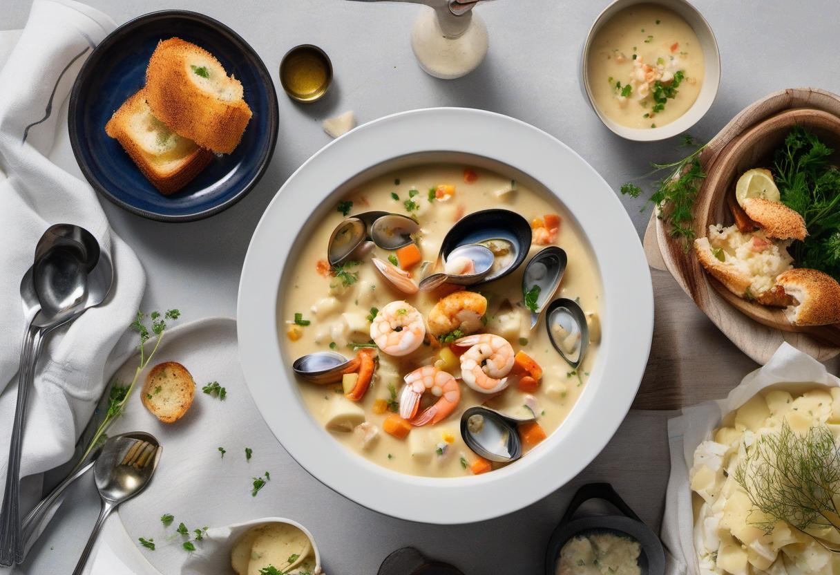 Image showing the final output answering the question: How do I make a show-stopping seafood chowder.