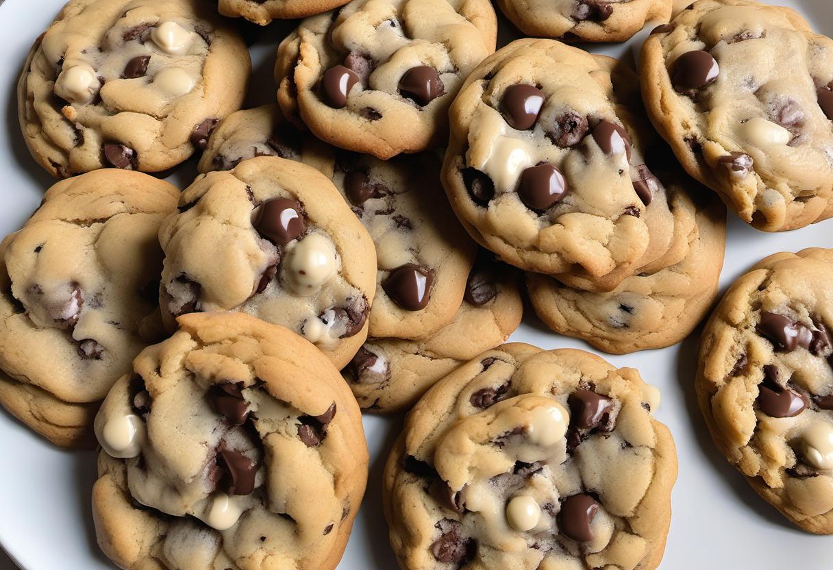 Image showing the final output answering the question: How do I make gooey chocolate chip cookies.