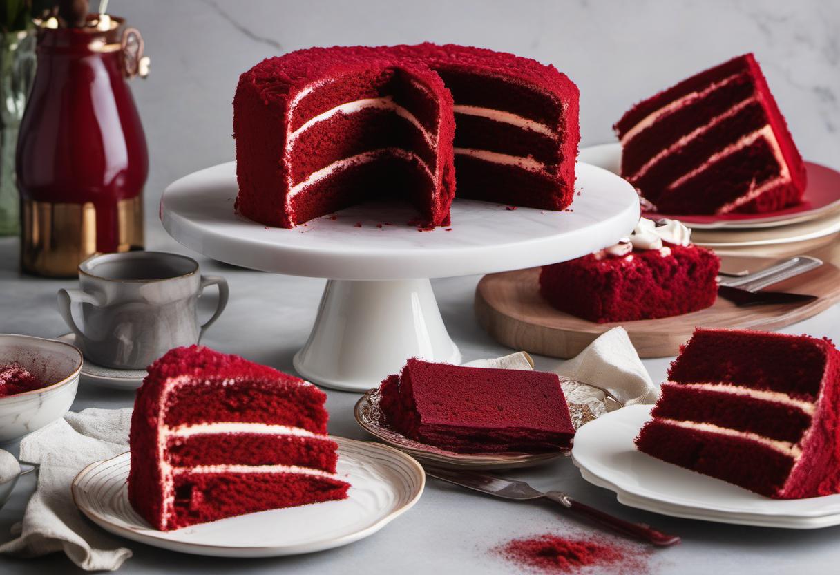 Image showing the final output answering the question: How do I bake a show-stopping red velvet cake.