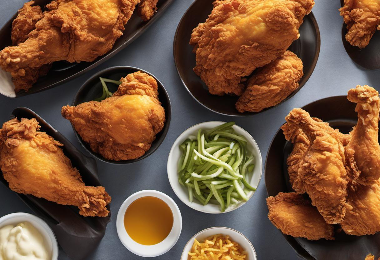 Image showing the final output answering the question: How do I cook a crispy and golden fried chicken.