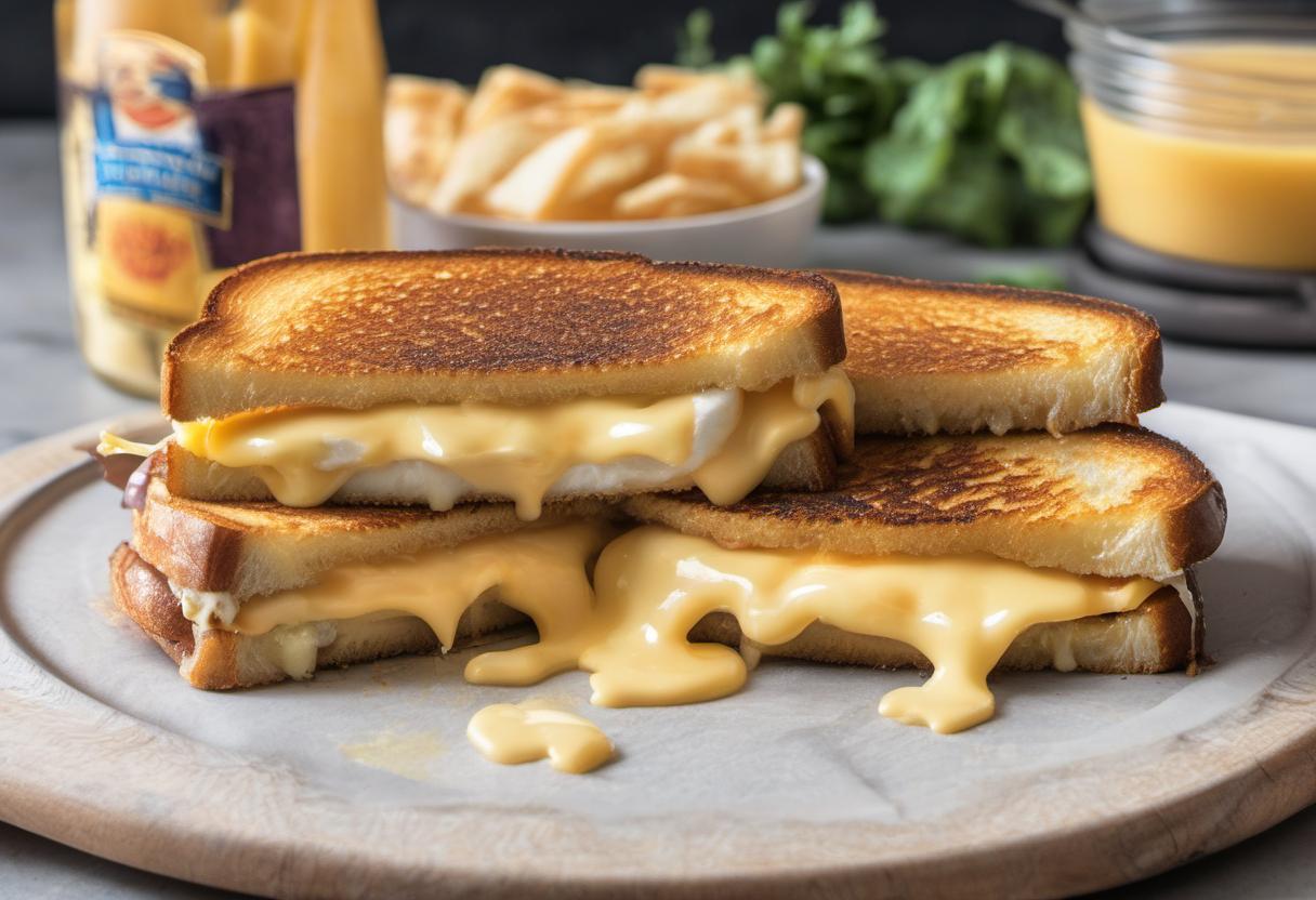 Image showing the final output answering the question: How do I create a childhood favorite the grilled cheese sandwich.