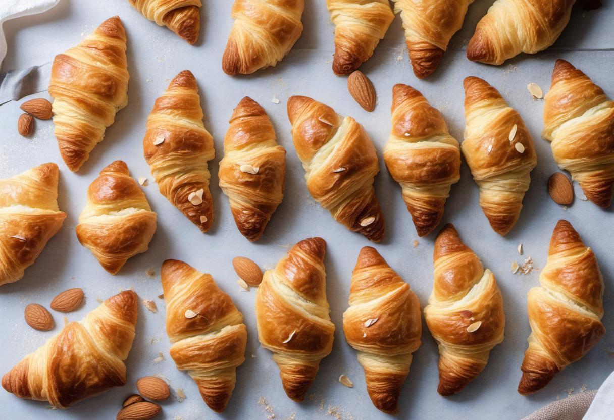 Image showing the final output answering the question: How do I make almond-filled French croissants.