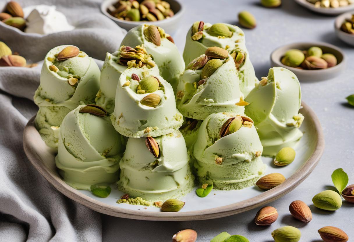 Image showing the final output answering the question: How do I master the art of pistachio gelato.