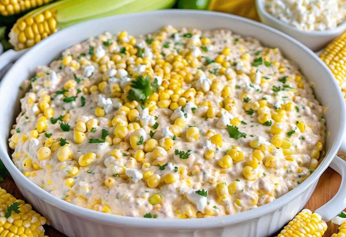 Image showing the final output answering the question: How do I make Mexican Street Corn dip.
