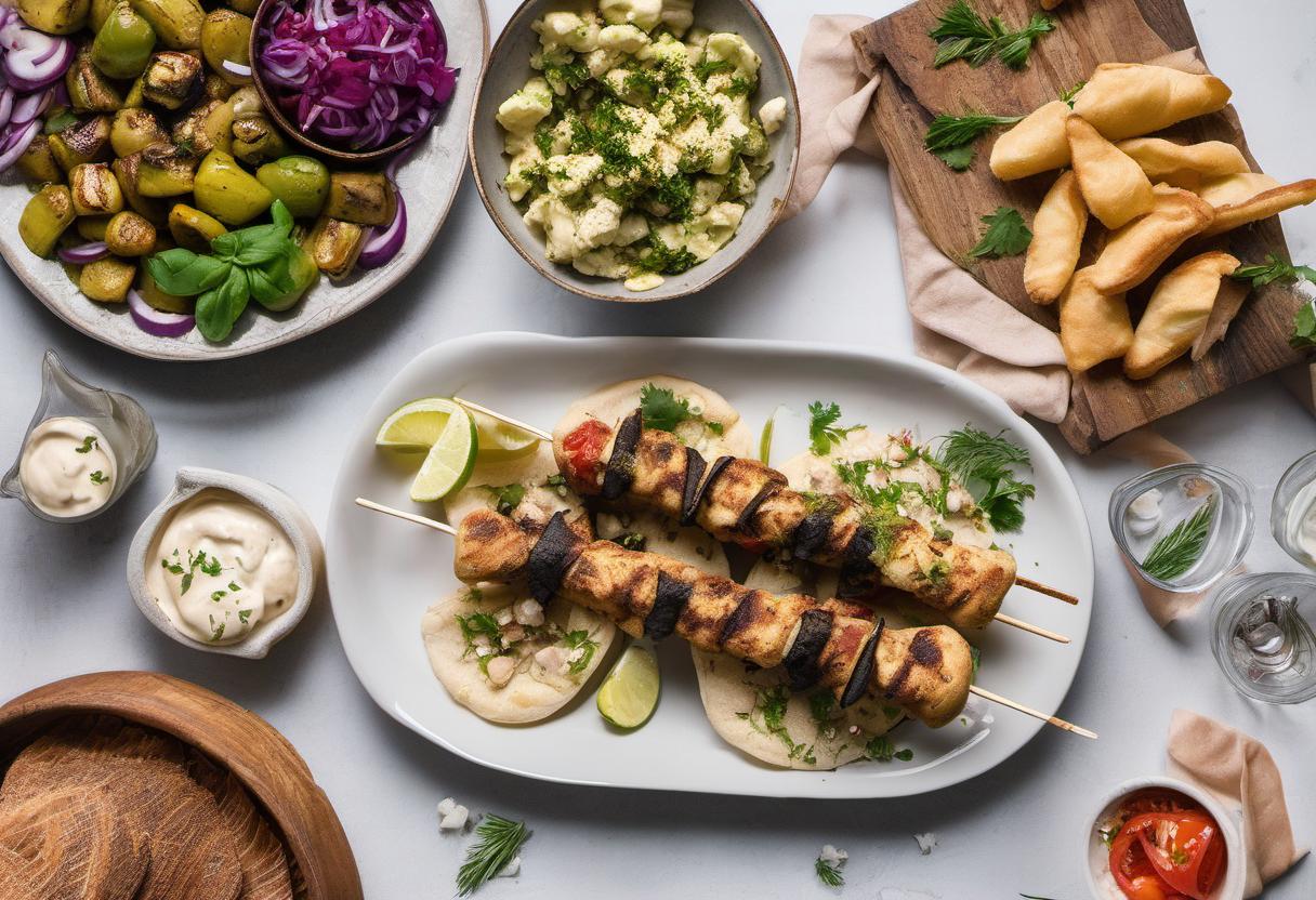 Image showing the final output answering the question: How do I make vegetarian Greek Souvlaki.