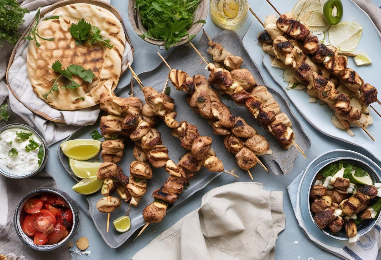 Image showing the final output answering the question: How do I serve Greek Souvlaki at a summer BBQ.