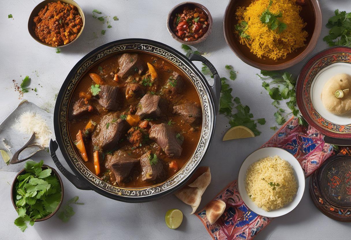 Image showing the final output answering the question: How do I cook a lamb Moroccan Tagine.