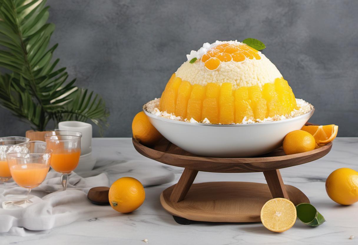 Image showing the final output answering the question: How do I surprise my guests with a refreshing Citrus Bingsu.