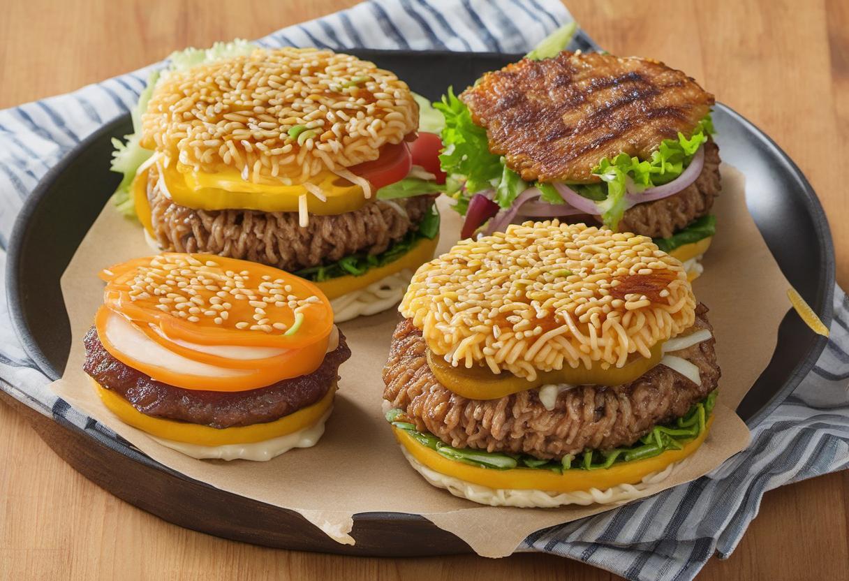 Image showing the final output answering the question: How do I cook a Ramen Burger patty.