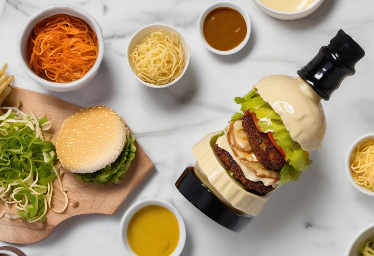 Image showing the final output answering the question: How do I create a Ramen Burger sauce.