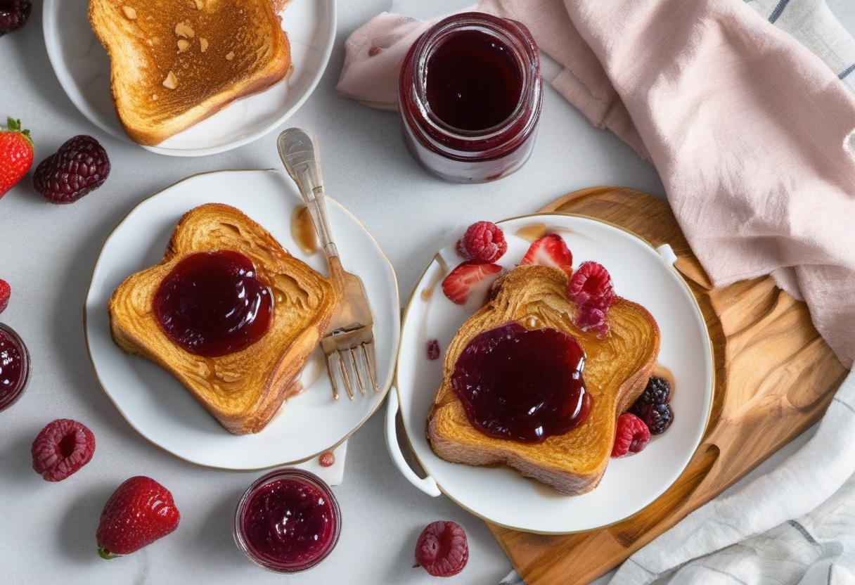 Image showing the final output answering the question: How do I whip up a peanut butter and jelly stuffed French Toast.