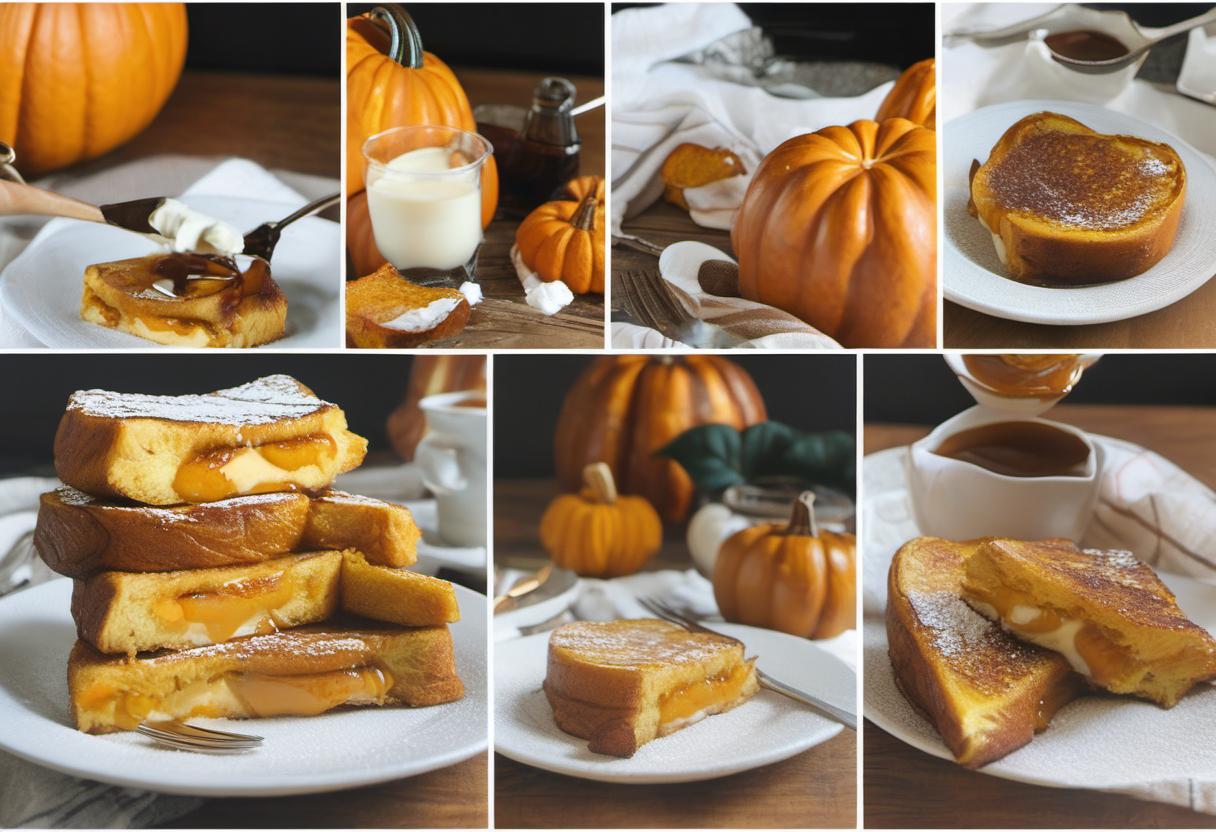 Image showing the final output answering the question: How do I prepare a pumpkin and cream cheese stuffed French Toast.