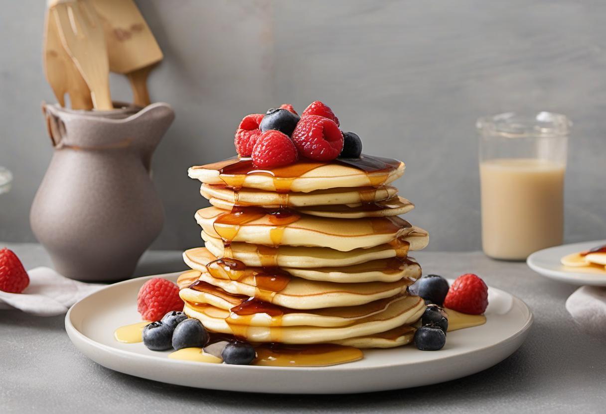 Image showing the final output answering the question: How do I make Pancake Stacks for a crowd.