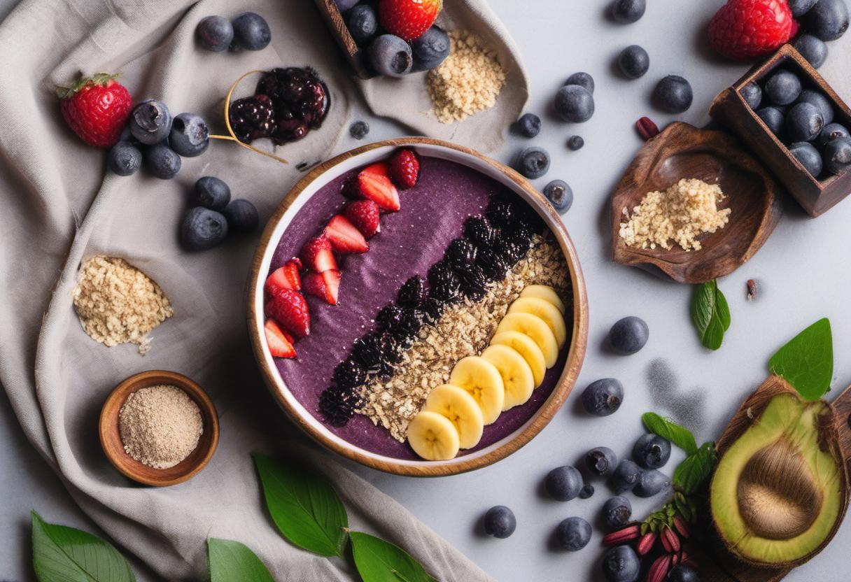 Image showing the final output answering the question: How do I make an Acai Bowl without acai powder.