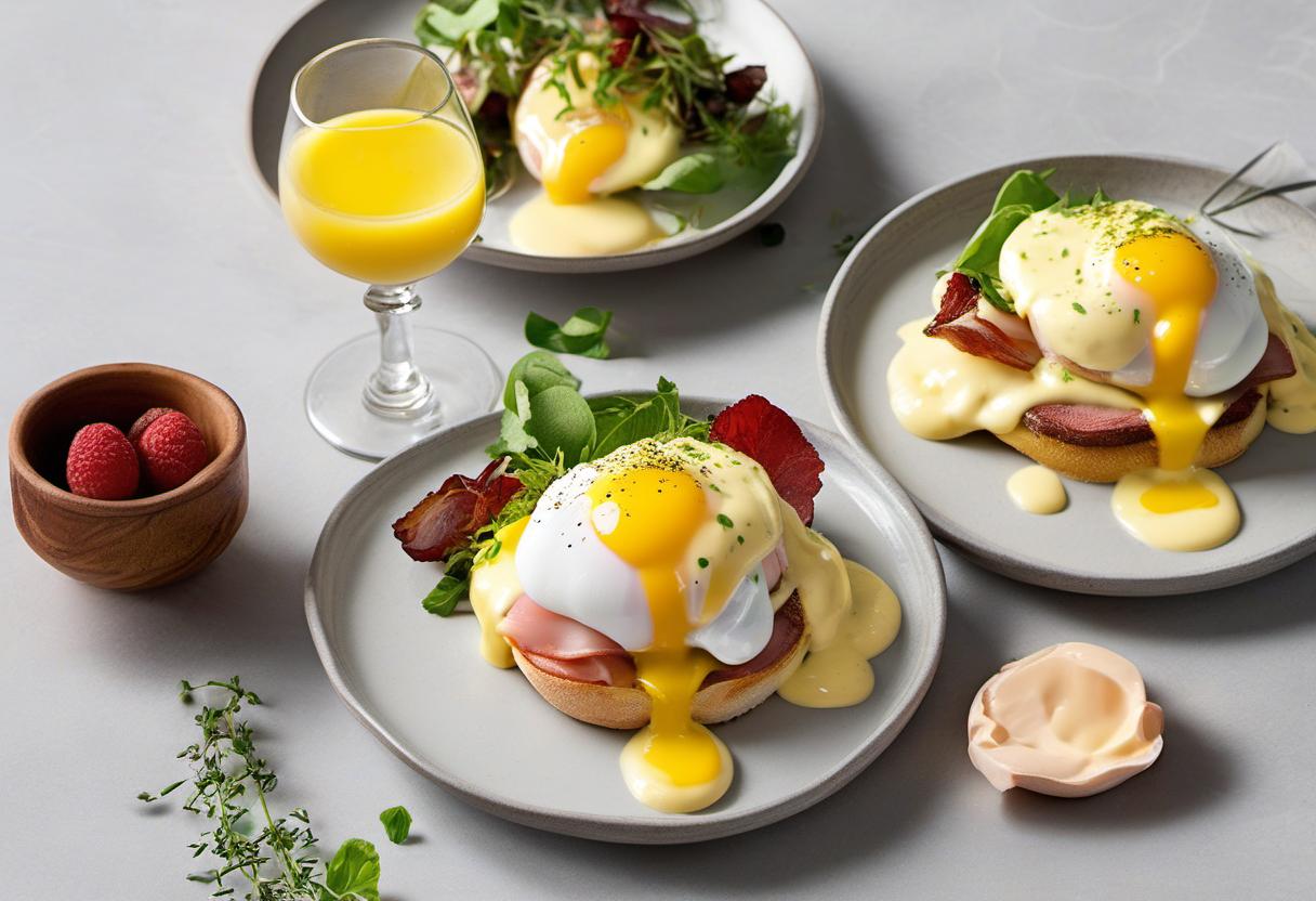Image showing the final output answering the question: How do I make a gourmet Eggs Benedict.